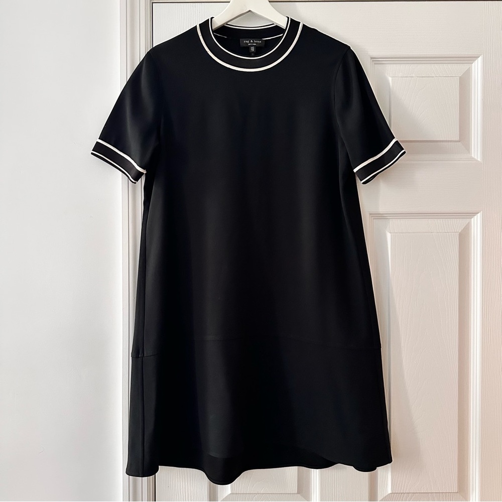 EUC Rag & Bone Women's Black Tunic Dress Size XS, Thatch Crepe Shift, Minimalist
